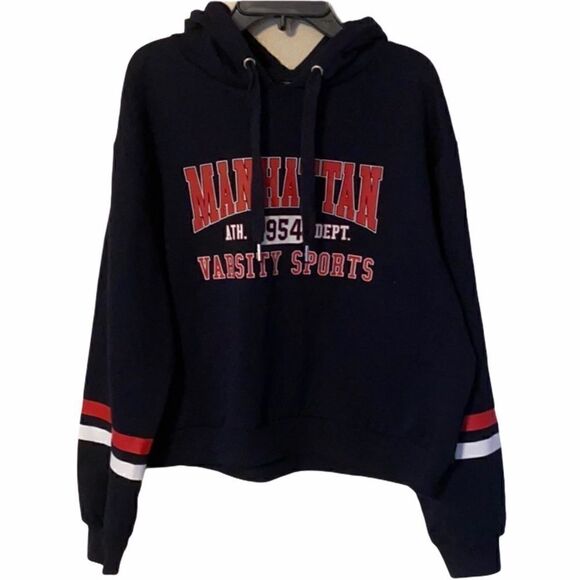 Manhattan Woman’s Varsity Sports Cropped Hoodie - Picture 1 of 6